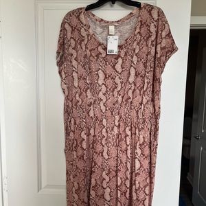 H&M Pink Snakeskin Dress - NEW WITH TAGS; XL
